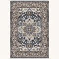 Ashford Persian-style rug in charcoal and stone, flat view
