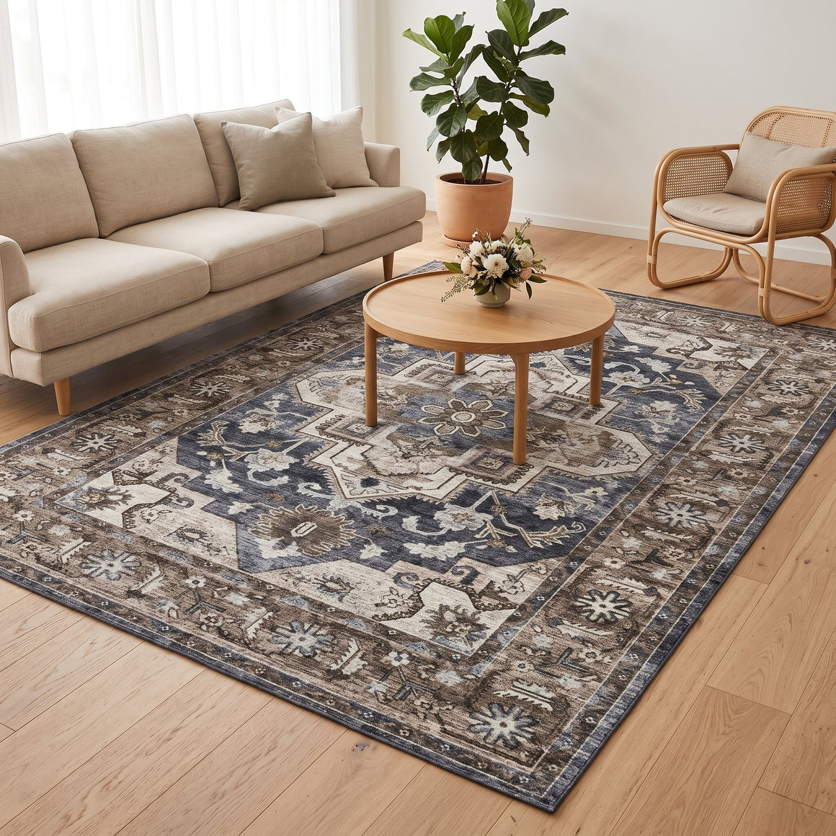 Ashford Persian-style rug in a bright living room