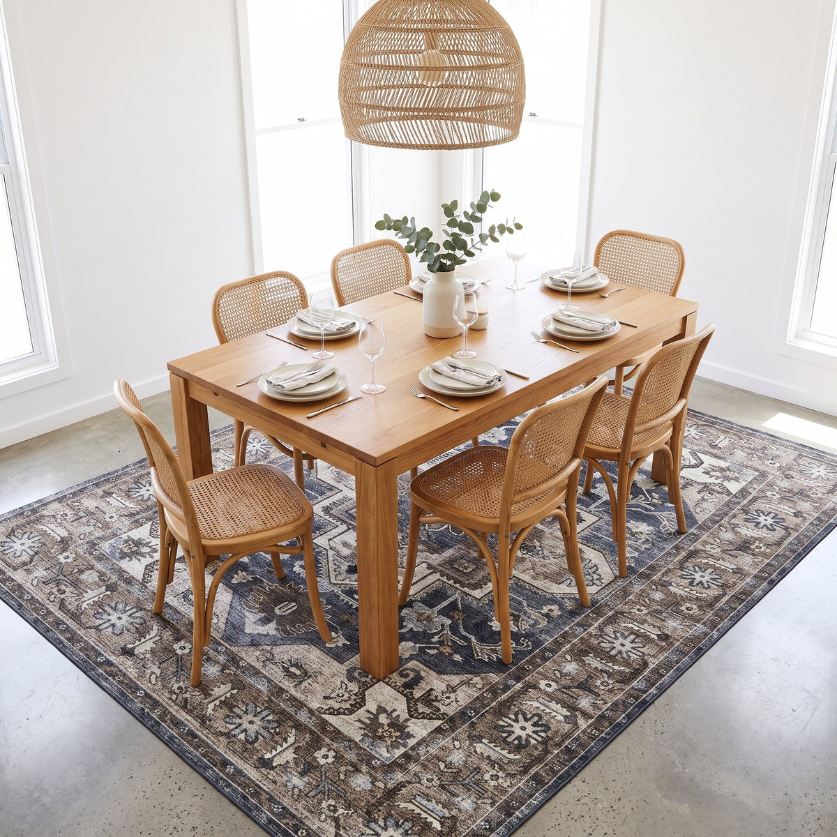 Ashford Persian-style rug under a dining table