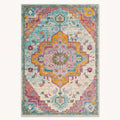 Blossom Persian-style rug in ivory, blush and saffron, flat view