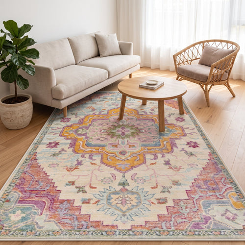 Blossom Persian-style rug in a bright living room