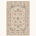 Elara Persian-style rug in ivory and terracotta, flat view