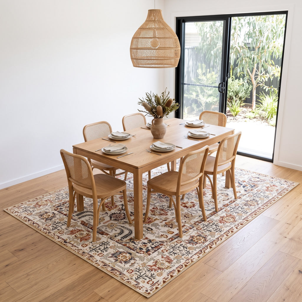 Elara Persian-style rug under a dining table