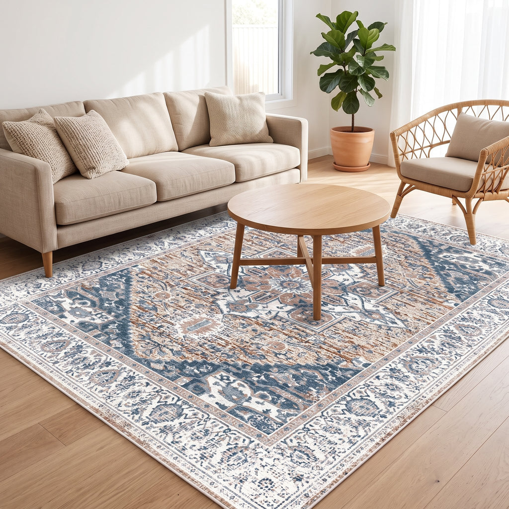 Luna Persian-style rug in a bright living room