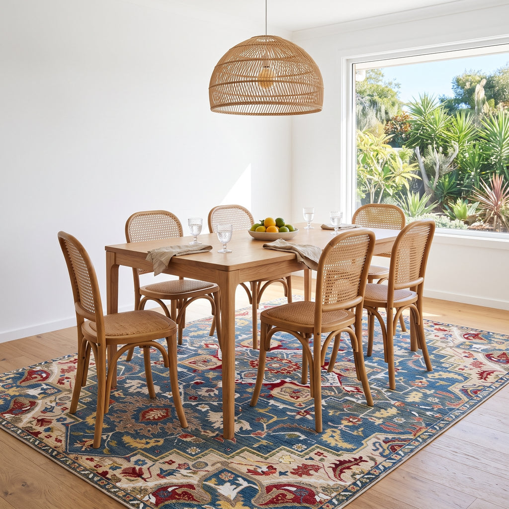 Marina Persian-style rug under a dining table