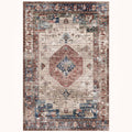 Rosalind Persian-style rug in blush and sand, flat view