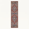 Rosewood Persian-style runner in rust and navy, flat view