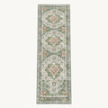 Sage Persian-style runner in sage and ivory, flat view