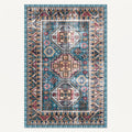 Soraya Persian-style rug in teal and slate, flat view